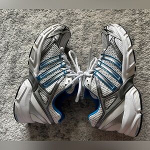 Adidas Running Shoes White Silver Blue Size: 6